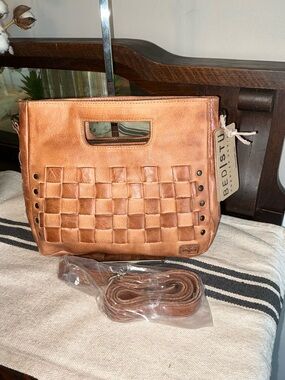 NWT Bed Stu Leather Keiki Crossbody Bag Handbag Tan DD Dip Dyed MSRP $235